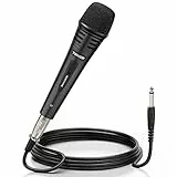 TONOR Microfono Dinamico per Karaoke con Cavo XLR da 16,4 Piedi, Microfono Palmare in Metallo Compatibile con Macchina Karaoke, Altoparlante, Amplificatore, Miscelatore per Canto Parlato, Matrimonio