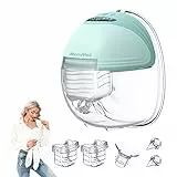 MOMMED Tiralatte Elettrico, Tiralatte Elettrico indossabile con 3 modalità e 12 potenze, 27 mm Tiralatte con design a prova di perdite, Ricaricabili, Include inserti flangiati da 24 mm