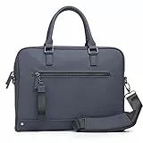 THE FRIENDLY SWEDE Borsa per Laptop Minimalista con Tracolla, Borsa per Computer Portatile da 13', Borsa da Lavoro Sottile, PU Vegan - VRETA (Blu)