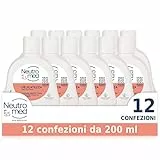 Neutromed, Detergente Intimo Delicatezza con Complesso Protezione Attiva, Azione Protettiva, pH 4.5, Confezione da 12 flaconi da 200ml