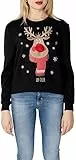 ONLY Xmas L/S O-Neck Box Swt Maglia di Tuta, Nero/Stampa: Rudolph, XL Donna