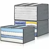 Diboniur 3 Pezzi Scatole per Armadio Vestiti, Contenitori per Armadio Salvaspazio, Scatole Cambio Stagione per Trapunte Piumoni, 94L, 63 x 43 x 35cm
