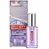 L'Oréal Paris Siero oculare con acido ialuronico all'1,5% e caffeina per una zona luminosa degli occhi, con applicatore a sfera rinfrescante, siero occhi Revitalift Filler, 1 x 20 ml