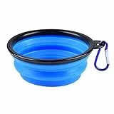 ZUOFENG Ciotole Pieghevoli per Cani Gatti 1 PZ, Mangiatoia Abbeveratoio Portatile in Silicone Alimentare con Gancio Porta Acqua, Facile da Trasportare, Risparmiare Spazio, 350ML