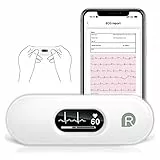 Wellue Monitor ECG Mobili DuoEK-S, Sensore Cardiaco ECG Portatile Wireless Bluetooth con Display OLED da 0,96 Pollici, Monitoraggio da 30s - 5min, Cardiofrequenzimetro, APP per iOS e Android