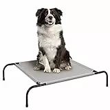 BAKAJI Cuccia Brandina Letto Rialzata per Cani e Gatti Lettino Struttura Tubolare in Metallo Rivestimento in Tessuto Teslin Divanetto Cane Gatto Dimensione 110 x 80 cm Colore Grigio e Nero