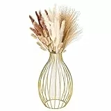 Vaso di Fiori in Vetro, Vaso in Ferro Battuto, Vaso per Provette in Vetro, Geometrico Metallo Vaso per Provette con Struttura in Metallo per Casa, Ufficio, Decorazione di Nozze (Oro)