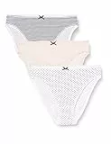 Iris & Lilly Intimo Taglio Alto in Cotone Donna, Pacco da 3, Rosa Pallido/Bianco/Nero, Pois E Strisce, 44