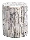Amazon Aware, Sgabello per interni ed esterni in legno riciclato e supporto per piante, 39 x 48 cm, Legno Bianco