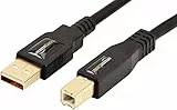 Amazon Basics - Cavo USB 2.0, A-maschio a B-maschio, con connettori placcati in oro (3 m) per Stampante, Nero