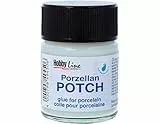 Kreul 49450-Porcelain Potch, 50 ml, tovagliolo trasparente Colla e vernice per disegni su porcellana e vetro, a base d'acqua, Transparent, 50 Unità