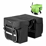 UBORSE Borsa Posteriore Cremagliera per Bicicletta, Borsa Bagagli per Bici Portapacchi Grande capacità 28L, Borsa da Viaggio Multifunzionale Riflettenti, Nero