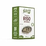 Felicia, Tortiglioni di Riso Integrale, Pasta Ricca di Fibre e di Proteine e Nutrienti Utili al Buon Funzionamento dell'Organismo, Bio, Vegan, Confezione da 340 g