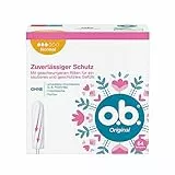 o.b. Originale normale, tamponi per giorni medio-forti con tecnologia StayDry e scanalature curve, per una protezione affidabile e una sensazione di pulizia (1 x 64 pezzi)