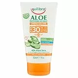 Equilibra Solari, Aloe Crema Solare Spf 30, Crema con Aloe Vera, Latte di Mandorle, Olio di Carota e Vitamina E, Protegge dalle Scottature, per un'Abbronzatura Sana, Water Resistant, 150 ml