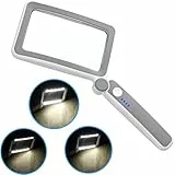 ESYNiC Lente di Ingrandimento a Led con Luce - Lenti 2 in 1 da 6X Ingrandimento con Cordino Indossabile e Portabile al Collo - Lente da tavolo Pieghevole Mani Libere Handsfree per Lettura e Ricamo
