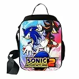 Bonamana Sonic, borsa per il pranzo con stampa 3D, motivo digitale anime, borsa a tracolla isolata, contenitore per alimenti termici per il pranzo, borsa termica a prova di perdite (super sonic)