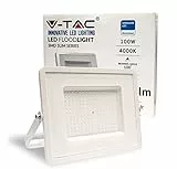 V-TAC Faro LED da Esterno 100W con Chip Samsung - [ULTIMA GENERAZIONE] - IP65-8200 Lumen - Proiettore Faretto LED Esterno Colore Bianco - Impermeabile - Luce Bianco Naturale