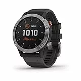 Garmin fēnix 6 Solar - GPS Smartwatch Multisport 47mm, Display 1,3”, HR e saturazione ossigeno al polso, Pagamento contactless Garmin Pay, Schermo Solar Power Glass, Colore Nero/Siver