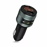 ZeaLife Trasmettitore FM Bluetooth, Trasmettitore Autoradio QC 3.0 KFZ Kit Radio Vivavoce per Adattatore Radio FM Bluetooth Wireless con Doppio Caricatore USB Supporta Chiavetta USB da 64GB