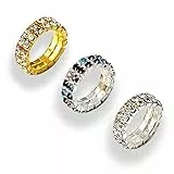 PPX Set di Bigiotteria con 6 Pezzi Anelli, con Strass Oro Argento