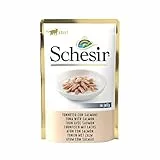 Schesir, Cibo Umido per Gatti Adulti al Gusto Tonnetto e Salmone, in Morbida Gelatina - Totale 1,7 kg (20 Buste da 85G)