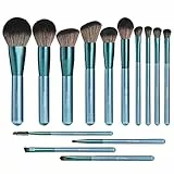 set di pennelli da trucco sintetici professionali, per fondotinta, cipria, correttore, ombretto, fard, colore blu stellato