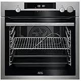 AEG BPE577161M Forno Elettrico Multifunzione, Pirolitico, Integrabile, Sonda Termica, Funzione Vapore, Display LCD Tattile, Ventilatore XXL, 72 L di Capacità, Inox Anti-impronte, Classe A+