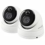 Swann SWPRO Telecamera di sorveglianza con sensore termico a Cupola, Full HD 1080p, visione notturna IR, rilevamento di movimento True Detect, confezione da 2 pezzi, Bianco