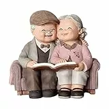 Gcroet Amorevole anziani coppia figurine, amore nonni genitori anniversario regalo di nozze resina amorevole anziano coppia figurine ornamenti ornamenti ornamenti della vecchia vita decorazione della