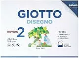 Giotto Disegno 2, Album da 20 fogli carta bianca per disegno scolastico, 24x33 cm, RUVIDO
