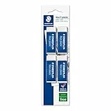 STAEDTLER confezione da 4 gomme per cancellare Mars Plastic, colore bianco, senza ftalati né lattice, ottime prestazioni e lunga durata, 52650BK4DA