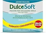 Dulcosoft polvere, dispositivo medico per alleviare la stitichezza. Dulcosoft, Feci Dure, Senza Glutine, Senza Zucchero, Macrogol 4000, 20+20 Bustine Predosate, Adulti, Bambini