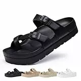 Geweo Sandali Ortopedici Donna Supporto Arco Ciabatte Estive Comodi Ciabatte Mare EVA Sandali Platform Ciabatte Antiscivolo Donna Ciabatte Piscina Sandali Bassi Sandali Infradito Nero 37EU