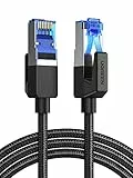 UGREEN Cavo Ethernet Cat 8 Nylon, 40Gbps 2000MHz Alta Velocità Cavo Lan, Cavo di Rete F/FTP per Gaming PS5/PS4 Router Modem Compatibile con Cat 7/Cat 6/Cat 5, 1 Metro