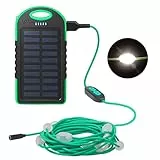 Anpro Catena Luminosa Esterno Solare Led Dimmerabile, 7 Metri Lampada da Campeggio Solare, IP44/24 LEDs, Durata di Illuminazione Fino a 14 ore -Catena Luci Solari per Decorazioni Giardino