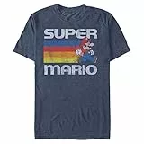 Nintendo Super Mario Running Retro Stripe T-Shirt Uomo - blu - M