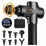 Pistola Massaggio Muscolare,HOPOSO Pistola Massaggiante Muscolo Profondo Tessuto 30 Velocità 4800RPM Pistola per Massaggio Massaggiatore Portatile 8 Testine di Massaggio Ricarica USB-C