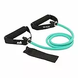 Reehut Fascia di resistenza, fascia con maniglie, elastico di resistenza per uomini/donne, body building, workout, crossfit per la palestra di casa - con ancoraggio porta e presa maniglia - Verde