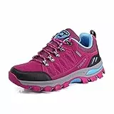 WOWEI Scarpe da Escursionismo Arrampicata Sportive All'aperto Impermeabili Traspiranti Trekking Sneakers da Donna Uomo,98018 Rosa Rossa,40 EU