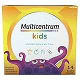 Multicentrum Baby, Integratore Alimentare Multivitaminico Completo, con Ferro, Calcio, Adatto ai Bambini Dai 3 Anni, 14 Bustine