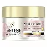 Pantene Pro-V Miracles Spessi e Voluminosi, Maschera Senza Siliconi con Biotina e Acqua di Rosa, per Capelli fini e Senza Volume, 160 ml