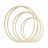 Gukasxi Ghirlande floreali grandi in bambù, 6 pezzi (20/25/35 cm), per macramè, artigianato fai da te, acchiappasogni, decorazione per corona di nozze e artigianato da appendere alla parete