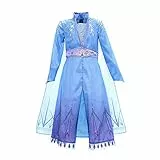 Disney Store Costume per bimbi Il Viaggio di Elsa, Frozen 2, 2 pezzi, ornato con gemme sfaccettate, filettature metalliche, dettagli stampati color ghiaccio, adatto per Halloween o per giocare.