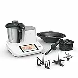 Moulinex HF506111 Click & Cook Robot da Cucina Multifunzione, 1400 W, 3.6L, da 30 a 120 °C, Schermo Touch, 32 Funzioni, 10 Programmi Automatici, Modalità Manuale, con 600 Ricette