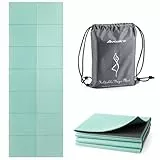 Avoalre Tappetino Yoga Antiscivolo Pieghevole 173x61CM, Tappetino Yoga Antiscivolo in PVC Spesso 5 mm Facile da Piegare per Fitness Yoga Esercizio Pilates Sport, Verde E Nero