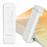 Glocusent Luce per Lettura Libri a Letto, Luce da Lettura a LED portatile con clip, 3 Colori ambra e 5 Luminosità regolabili, Lampada Lettura ricaricabile USB, perfetta per Amanti dei Libri