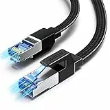 UGREEN Cavo Ethernet Cat 8 Piatto Nylon 40Gbps 2000MHz, Cavo Lan ad Alta Velocità, Cavo di Rete per Gaming PS5 PS4 Router PC Modem, Compatibile con Cat 7 Cat 6 Cat 5, 3M