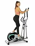 Dripex Ellittica Magnetica Crosstrainer, Macchina per Esercizi Ellittiche Cardio Silenziosissima con Volano da 6 Kg, 8 Livelli di Resistenza, Sensore Pulsazioni, Monitor LCD (Verde)