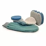 martini SPA - Hygiene Plus - Girls emergency kit: Guanto peeling corpo, spugna doppia azione corpo, guantino de-make up, dischetti de-make up & peeling, bianco e azzurro, 7801WEB